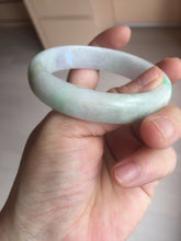 Load image into Gallery viewer, 57mm certified 100% natural sunny green/purple/yellow/white(FU LU SHOU) jadeite jade bangle AS85-7082