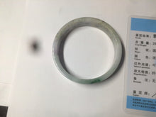Load image into Gallery viewer, 52.5mm Certified type A 100% Natural sunny green/purple/white square Jadeite Jade bangle AX44-4717