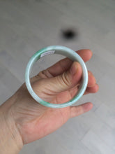 Load image into Gallery viewer, 52.5mm Certified type A 100% Natural sunny green/purple/white square Jadeite Jade bangle AX45-4714
