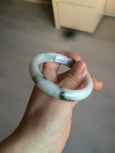 Load image into Gallery viewer, 56.5mm certified type A 100% Natural dark green/white jadeite jade bangle BG75-1837