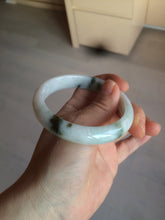 Load image into Gallery viewer, 56.5mm certified type A 100% Natural dark green/white jadeite jade bangle BG75-1837