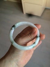 Load image into Gallery viewer, 56.5mm certified type A 100% Natural dark green/white jadeite jade bangle BG75-1837