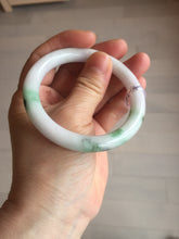 Load image into Gallery viewer, 54.3mm Certified Type A 100% Natural light green purple(春带彩) round cut jadeite Jade bangle AA82-4936