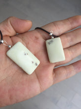 Load image into Gallery viewer, 100% natural light yellow/brown soap shape square nephrite jade safe and sound pendant group HT37