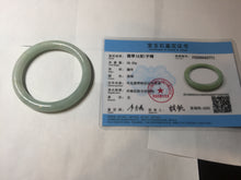 Load image into Gallery viewer, 53.5mm certified 100% natural Type A light green round cut jadeite jade bangle BP161-2771