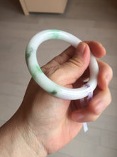 Load image into Gallery viewer, 54.3mm Certified Type A 100% Natural light green purple(春带彩) round cut jadeite Jade bangle AA82-4936