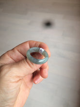 Load image into Gallery viewer, 100% natural type A green/black (青花乌鸡芝麻糊) jadeite jade band ring AE57