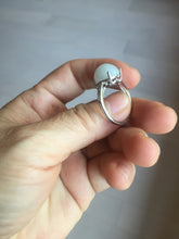 Load image into Gallery viewer, 100% natural type A white four-prong jadeite jade ring PA80