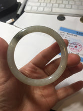 Load image into Gallery viewer, 54mm Certified type A 100% Natural light green dark green floating seaweed round cut Jadeite bangle PC138-6617