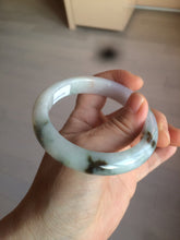 Load image into Gallery viewer, 56.8mm certified type A 100% Natural dark green/white/purple jadeite jade bangle BG76-1838