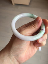 Load image into Gallery viewer, 54.3mm Certified Type A 100% Natural light green purple(春带彩) round cut jadeite Jade bangle AA82-4936