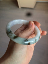 Load image into Gallery viewer, 56.8mm certified type A 100% Natural dark green/white/purple jadeite jade bangle BG76-1838