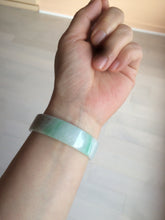 Load image into Gallery viewer, 52.5mm Certified type A 100% Natural sunny green/purple/white square Jadeite Jade bangle AX45-4714