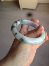 Load image into Gallery viewer, 56.8mm certified type A 100% Natural dark green/white/purple jadeite jade bangle BG76-1838