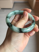 Load image into Gallery viewer, 56.5mm Certified Type A 100% Natural suny green dark green Jadeite Jade bangle BP33-8236