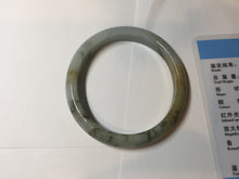 Load image into Gallery viewer, 52mm certified Type A 100% Natural light green yellow brown autumn colors slim oval Jadeite Jade bangle Q140-4074