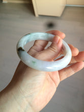 Load image into Gallery viewer, 56.8mm certified type A 100% Natural dark green/white/purple jadeite jade bangle BG76-1838