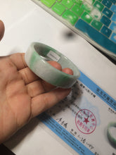 Load image into Gallery viewer, 52.5mm Certified type A 100% Natural sunny green/purple/white square Jadeite Jade bangle AX45-4714