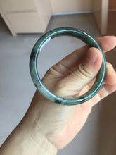 Load image into Gallery viewer, 56.8mm Certified 100% natural Type A oily dark green/gray (老油青) jadeite jade bangle PA78-6284