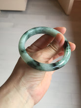 Load image into Gallery viewer, 56.5mm Certified Type A 100% Natural suny green dark green Jadeite Jade bangle BP33-8236