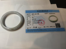 Load image into Gallery viewer, 56.5mm certified Type A 100% Natural purple white Jadeite Jade bangle D138-4044