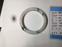 Load image into Gallery viewer, 56.5mm certified type A 100% Natural dark green/white jadeite jade bangle BG75-1837