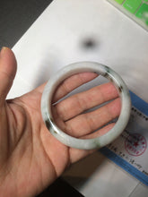 Load image into Gallery viewer, 56.5mm certified type A 100% Natural dark green/white jadeite jade bangle BG75-1837