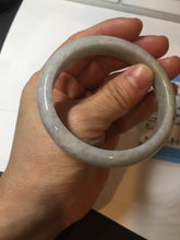 Load image into Gallery viewer, 56.5mm certified Type A 100% Natural purple white Jadeite Jade bangle D138-4044