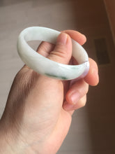 Load image into Gallery viewer, 52.5mm Certificated  Type A100% green/white thin Jadeite Jade bangle F10-1164