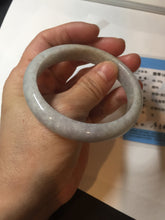 Load image into Gallery viewer, 56.5mm certified Type A 100% Natural purple white Jadeite Jade bangle D138-4044