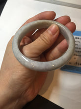 Load image into Gallery viewer, 56.5mm certified Type A 100% Natural purple white Jadeite Jade bangle D138-4044