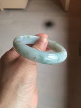 Load image into Gallery viewer, 53.7mm certificated Type A 100% Natural light green/yellow with green floating flowers Jadeite Jade bangle BK23-4409