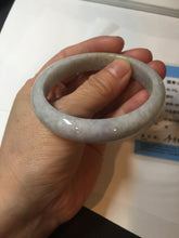 Load image into Gallery viewer, 56.5mm certified Type A 100% Natural purple white Jadeite Jade bangle D138-4044