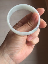 Load image into Gallery viewer, 52.5mm Certificated  Type A100% green/white thin Jadeite Jade bangle F10-1164