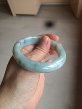 Load image into Gallery viewer, 53.7mm certificated Type A 100% Natural light green/yellow with green floating flowers Jadeite Jade bangle BK23-4409