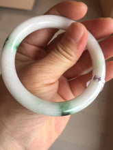 Load image into Gallery viewer, 54mm Certified Type A 100% Natural light green purple(春带彩) round cut jadeite Jade bangle AA84-4939
