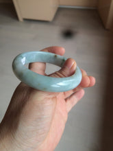 Load image into Gallery viewer, 53.7mm certificated Type A 100% Natural light green/yellow with green floating flowers Jadeite Jade bangle BK23-4409