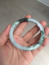 Load image into Gallery viewer, 57.5mm certificated Type A 100% Natural light green with green floating flowers Jadeite Jade bangle AS82-3025