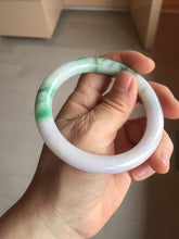 Load image into Gallery viewer, 56mm Certified Type A 100% Natural sunny green purple round cut Jadeite Jade bangle PB99-4951