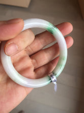 Load image into Gallery viewer, 54mm Certified Type A 100% Natural light green purple(春带彩) round cut jadeite Jade bangle AA84-4939