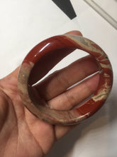 Load image into Gallery viewer, 55mm 100% natural red jasper stone(红碧玉,鸡血石) bangle XY102