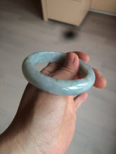 Load image into Gallery viewer, 53.7mm certificated Type A 100% Natural light green/yellow with green floating flowers Jadeite Jade bangle BK23-4409