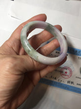 Load image into Gallery viewer, 50mm certified 100% natural Type A brown green/purple oval jadeite jade bangle PB161-1095