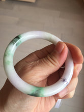 Load image into Gallery viewer, 54mm Certified Type A 100% Natural light green purple(春带彩) round cut jadeite Jade bangle AA84-4939