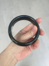 Load image into Gallery viewer, 60mm 100% Natural dark green/black meteorite Stellar Night sky broad style nephrite Jade bangle HF115-1247