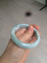 Load image into Gallery viewer, 53.7mm certificated Type A 100% Natural light green/yellow with green floating flowers Jadeite Jade bangle BK23-4409