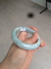 Load image into Gallery viewer, 53.7mm certificated Type A 100% Natural light green/yellow with green floating flowers Jadeite Jade bangle BK23-4409