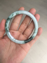 Load image into Gallery viewer, 57.5mm certificated Type A 100% Natural light green with green floating flowers Jadeite Jade bangle AS82-3025