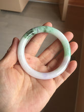 Load image into Gallery viewer, 56mm Certified Type A 100% Natural sunny green purple round cut Jadeite Jade bangle PB99-4951