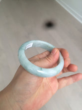 Load image into Gallery viewer, 53.7mm certificated Type A 100% Natural light green/yellow with green floating flowers Jadeite Jade bangle BK23-4409